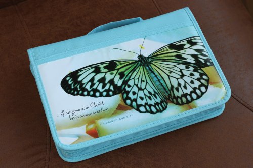 Large Inspiration New Creation  Aqua Canvas Bible Cover