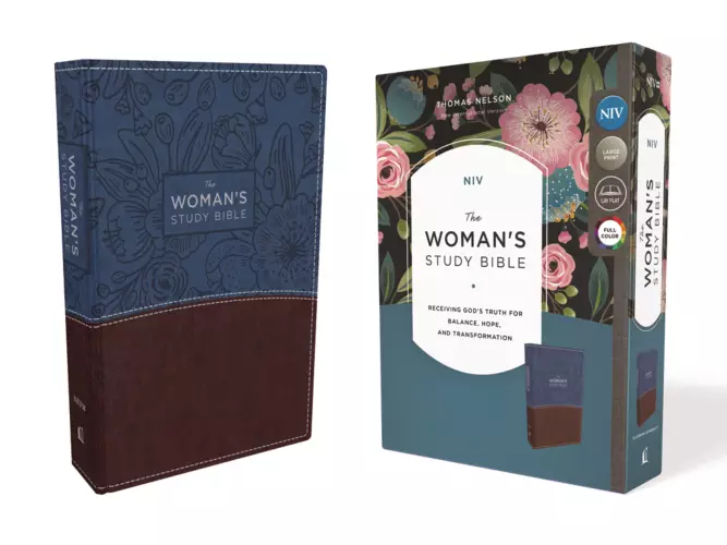 NIV, The Woman's Study Bible, Leathersoft, Blue/Brown, Full-Color