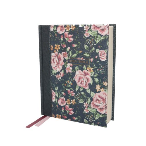 NKJV, Journal the Word Bible, Cloth over Board, Blue Floral, Red Letter, Comfort Print