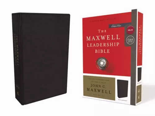 John C. Maxwell NKJV Leadership Bible, Black, Imitation Leather, Comfort Print, Lay Flat, Study Notes for Leaders Ribbon Marker Bible