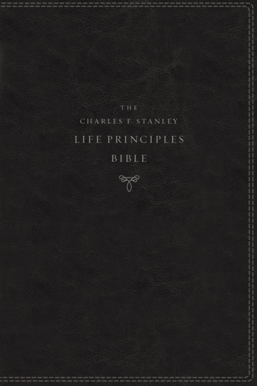 NIV, Charles F. Stanley Life Principles Bible, 2nd Edition, Leathersoft, Black, Comfort Print, Concordance