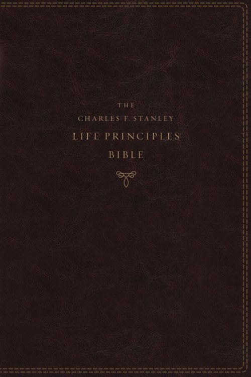 NASB, Charles F. Stanley Life Principles Bible, 2nd Edition, Leathersoft, Burgundy, Comfort Print