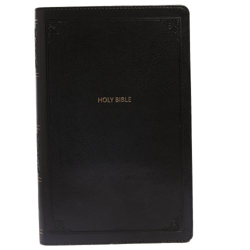 NKJV, End-of-Verse Reference Bible, Personal Size Large Print, Leathersoft, Black, Thumb Indexed, Red Letter, Comfort Print