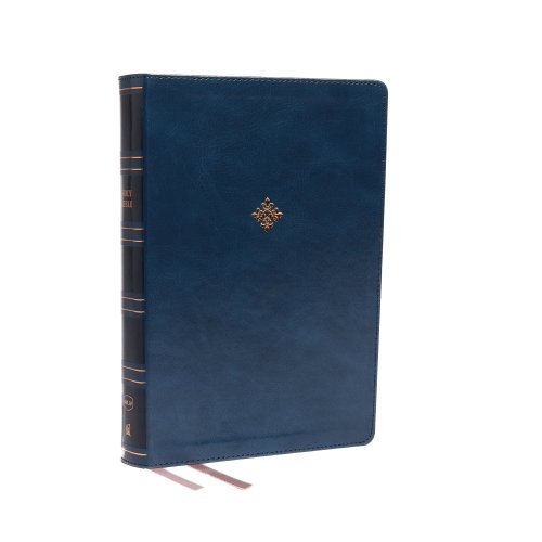 NKJV Holy Bible, Giant Print Center-Column Reference Bible, Blue Leathersoft, 72,000+ Cross References, Red Letter, Comfort Print: New King James Version