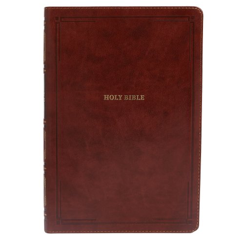 NKJV, Thinline Reference Bible, Leathersoft, Brown, Red Letter, Comfort Print