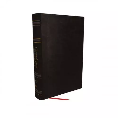 NKJV, Chronological Study Bible, Leathersoft, Black, Comfort Print