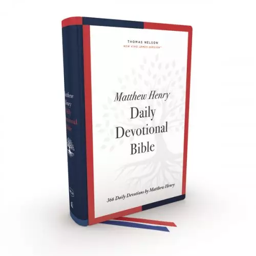 NKJV, Matthew Henry Daily Devotional Bible, Hardcover, Red Letter, Thumb Indexed, Comfort Print