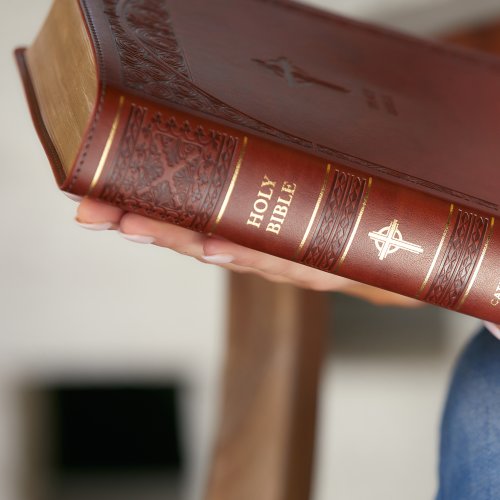 NABRE, New American Bible, Revised Edition, Catholic Bible, Large Print Edition, Leathersoft, Brown, Thumb Indexed, Comfort Print