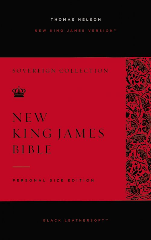 NKJV, Personal Size Reference Bible, Sovereign Collection, Leathersoft, Black, Red Letter, Comfort Print