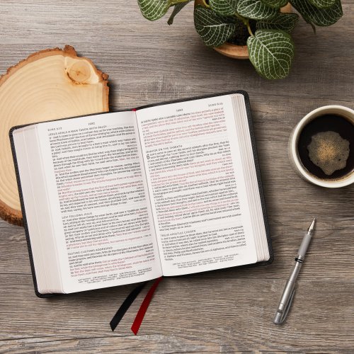 KJV Holy Bible: Large Print Single-Column with 43,000 End-of-Verse Cross References, Black Genuine Leather, Personal Size, Red Letter, (Thumb Indexed): King James Version