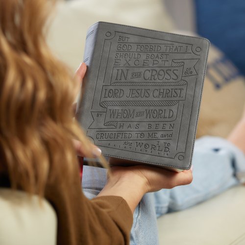 NKJV, Journal Reference Edition Bible, Verse Art Cover Collection, Leathersoft, Gray, Red Letter, Comfort Print