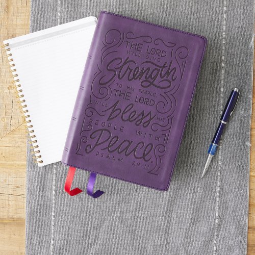 NKJV Giant Print Center-Column Reference Bible, Verse Art Cover Collection, Leathersoft, Purple, Red Letter, Comfort Print