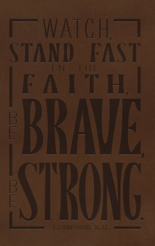NKJV, Giant Print Center-Column Reference Bible, Verse Art Cover Collection, Genuine Leather, Brown, Thumb Indexed, Red Letter, Comfort Print