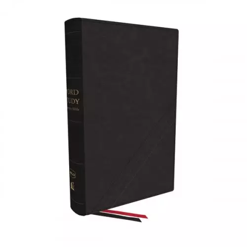 NKJV, Word Study Reference Bible, Bonded Leather, Black, Red Letter, Thumb Indexed, Comfort Print