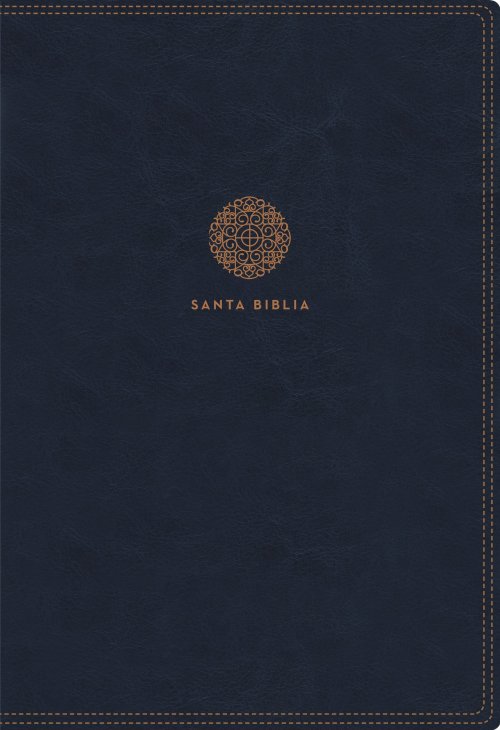 RVR60, Santa Biblia, Letra Supergigante, Leathersoft, Azul, con Índice y Cierre, Comfort Print