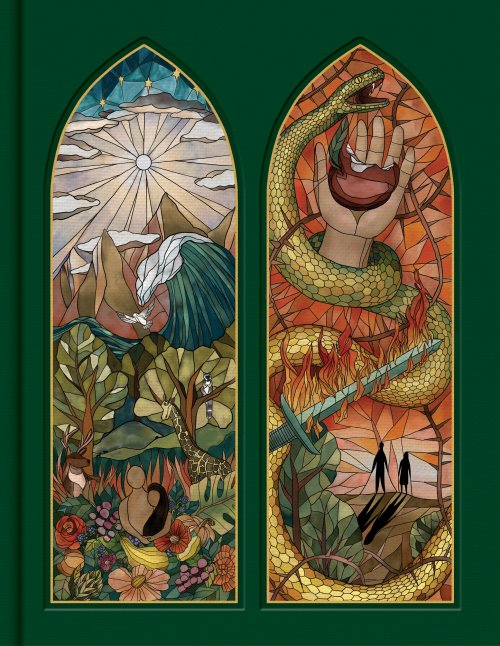 CSB Notetaking Bible, Stained Glass Edition, Emerald Cloth Over Board