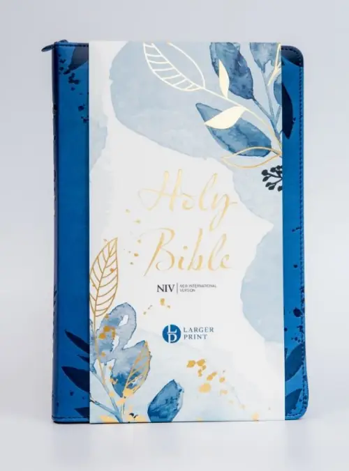 NIV Larger Print Blue Softtone Bible with Zip Free Delivery