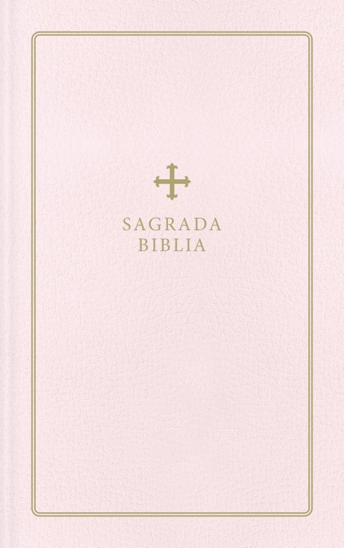 Biblia Católica, Regalos y Ceremonias, Piel reciclada, Rosado, Comfort Print