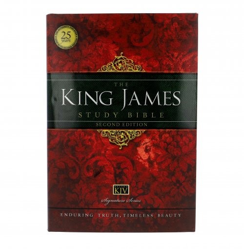 KJV Study Bible, Red, Hardback, Large Print, Charts, Maps, Concordance, Red Letter, Footnotes, Book Introductions, Index, Translation Notes