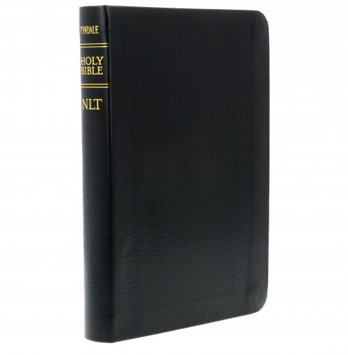 NLT Compact, Bible, Black, Bonded Leather, Gilt Edge, Ribbon Marker, Presentation Page, Sewn Binding