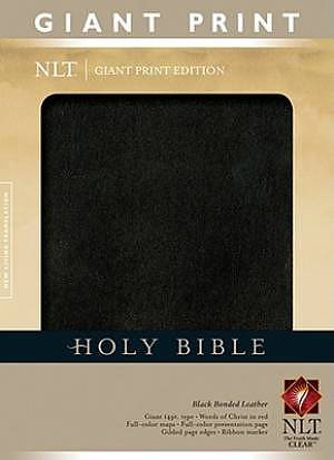 NLT Holy Bible Giant Print Indexed Black Bonded Leather