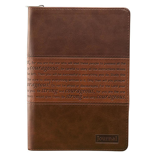 Strong and Courageous Joshua 1:57 Classic Faux Leather Journal
