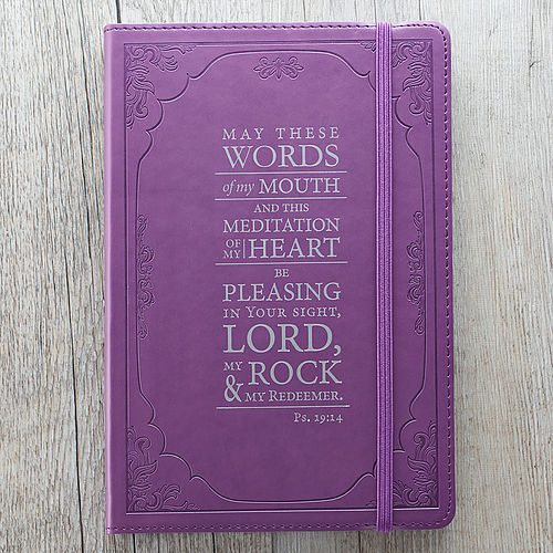 The Words of my Mouth Purple Flexcover Journal - Psalm 19:14