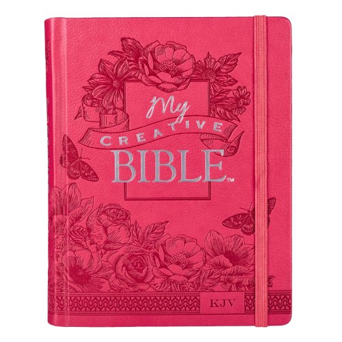 KJV My Creative Journaling Bible, Pink, Imitation Leather, Wide Margin, Illustrated, Colouring, Ribbon Marker