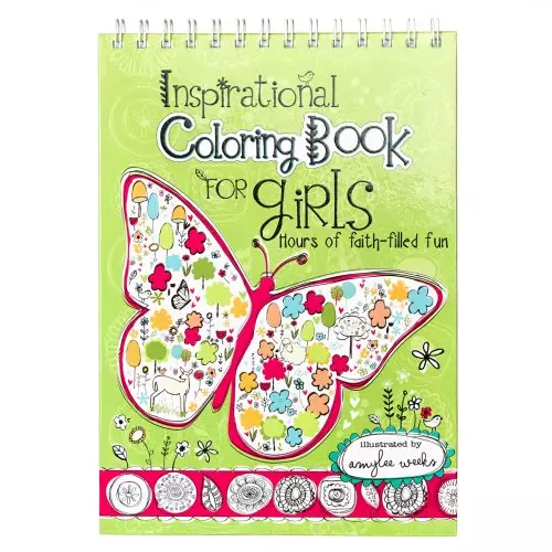 Coloring Book Wirebound Inspirational for Girls