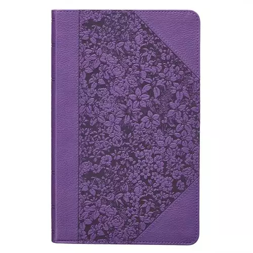 Two-tone Purple Floral Faux Leather Giant Print Standard-size King James Version Bible