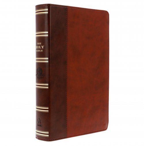 KJV Giant Print Bible, Brown, Imitiation Leather, Red Letter, Reading Plan, Thematic Verse Finder, Gitl Edged, Ribbon Marker, Concordance, Maps, Cross-Reference
