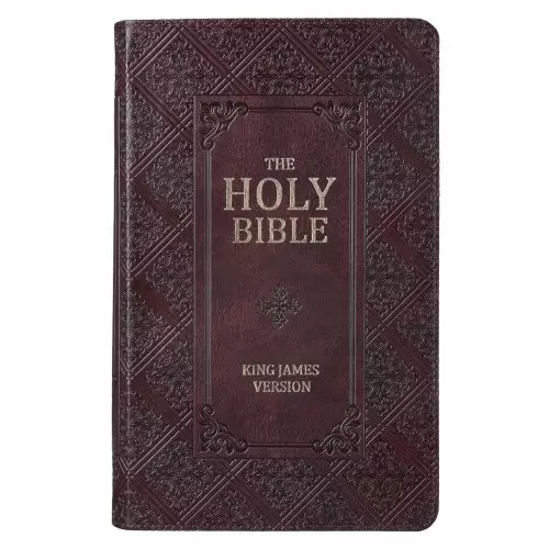 KJV Giant Print Bible, Dark Brown, Imitation Leather, Words of Christ in Red, Thumb Index, Footnote Verse Cross-Reference, Concordance, Bible Reading Plan