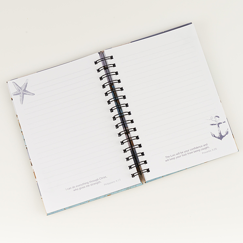 Journal Wirebound Cream/Blue Coastal Be Still Ps. 46:10