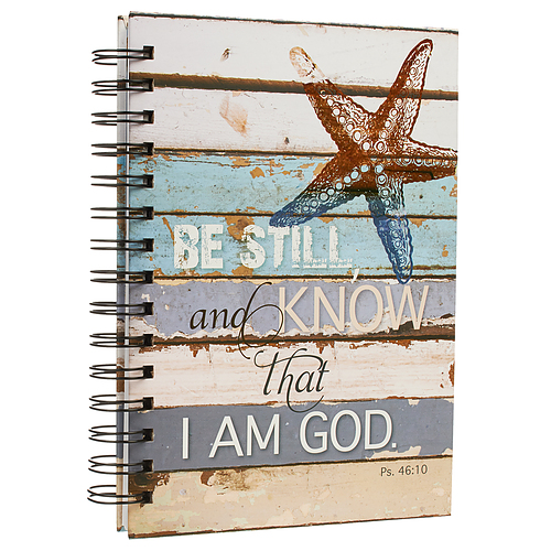 Journal Wirebound Cream/Blue Coastal Be Still Ps. 46:10