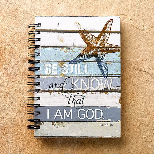 Journal Wirebound Cream/Blue Coastal Be Still Ps. 46:10
