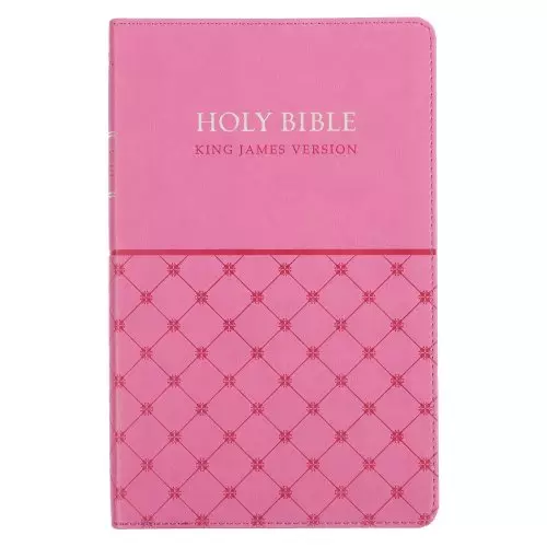 KJV Gift Bible, Pink, Imitation Leather, Gilt Edge, Reading Plan, Verse Finder