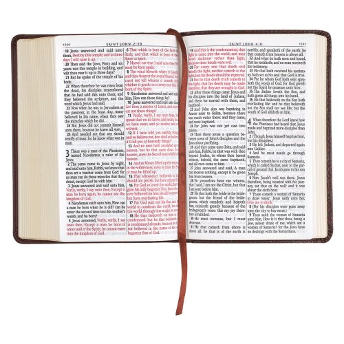 KJV Bible Compact LP Faux Leather, Medium Brown