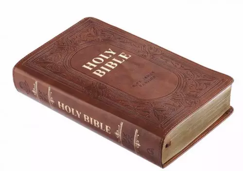 KJV Medium Brown Faux Leather Giant Print Bible with Thumb Index