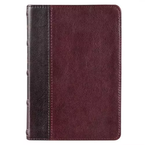 KJV Bible Compact Full-grain Leather, Burgundy/Mahogany