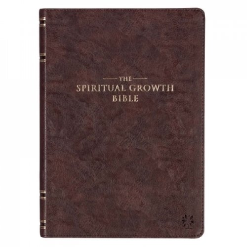 NLT Spiritual Growth Bible, Brown, Imitation Leather, Articles, Book Introductions, Character Profiles, Cross-References, Topical Index, Presentation Page, Ribbon Markers, Thumb Index