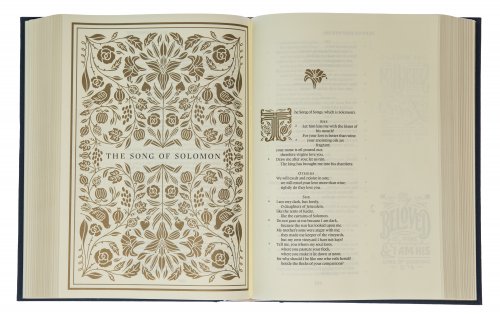 ESV Illuminated Journaling Bible, Blue, Hardback,  Wide Margins, Page-Verse Illustrations, Book Opener Illustrations, Hand Lettered Margin Verses