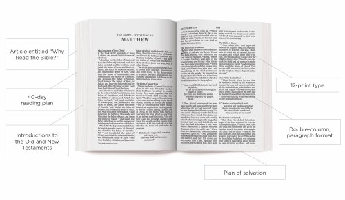 ESV Giant Print Bible, Paperback, Blue, Economy, Why Read The Bible Article, Testament Introductions, 40-Day Reading Plan, Plan of Salvation
