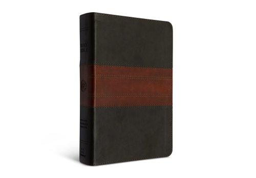 ESV Large Print Personal Size Bible, Red Letter (TruTone, Forest/Tan, Trail Design)