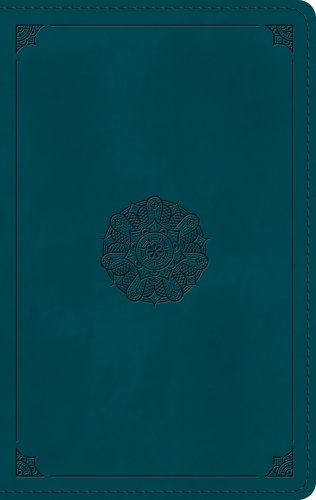ESV Large Print Personal Size Bible, Red Letter (TruTone, Deep Teal, Emblem Design)