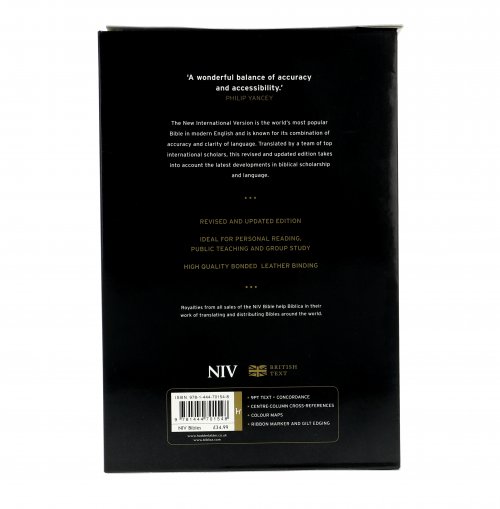 NIV Popular Cross-Reference Bible, Black, Bonded Leather, Anglicised Text, Maps, Reading Plan, Timeline, Book Overviews, Guidance on Topics & Passages