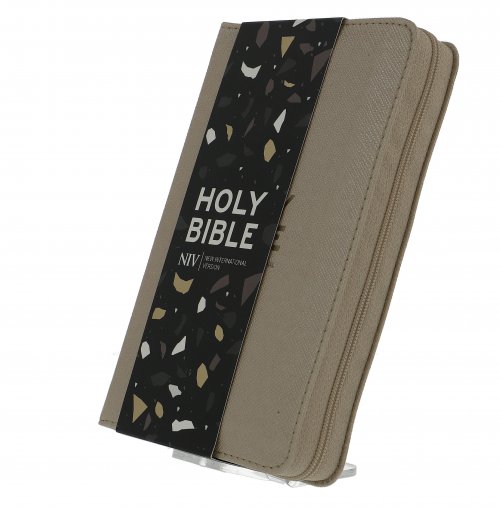 NIV Pocket Bible, Gold, Paperback, Zip, Shortcuts to Key Passages, Ribbon Marker