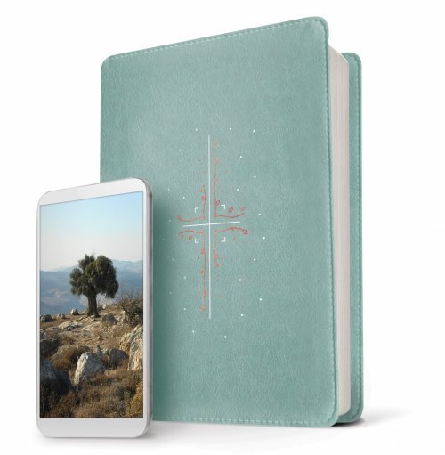 NLT Filament Bible, LeatherLike, Eucalyptus/Copper, Indexed