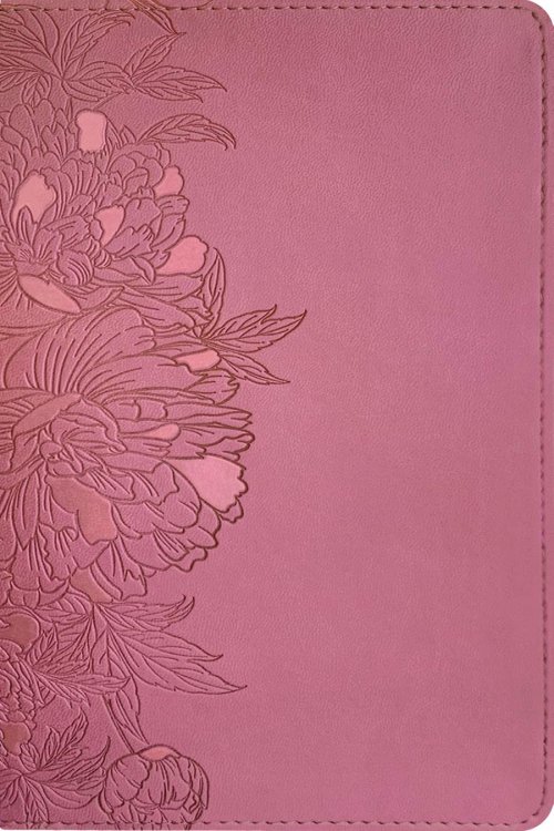 NLT Personal Size Giant Print Bible, Filament Enabled (LeatherLike, Peony Pink, Red Letter)
