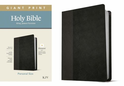 KJV Personal Size Giant Print Bible, Filament Enabled (LeatherLike, Black/Onyx, Red Letter)
