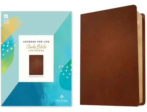 NLT Courage For Life Study Bible for Women (Genuine Leather, Brown, Filament Enabled)